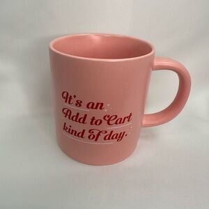 Red and Pink Ceramic Mug Add to Cart Design